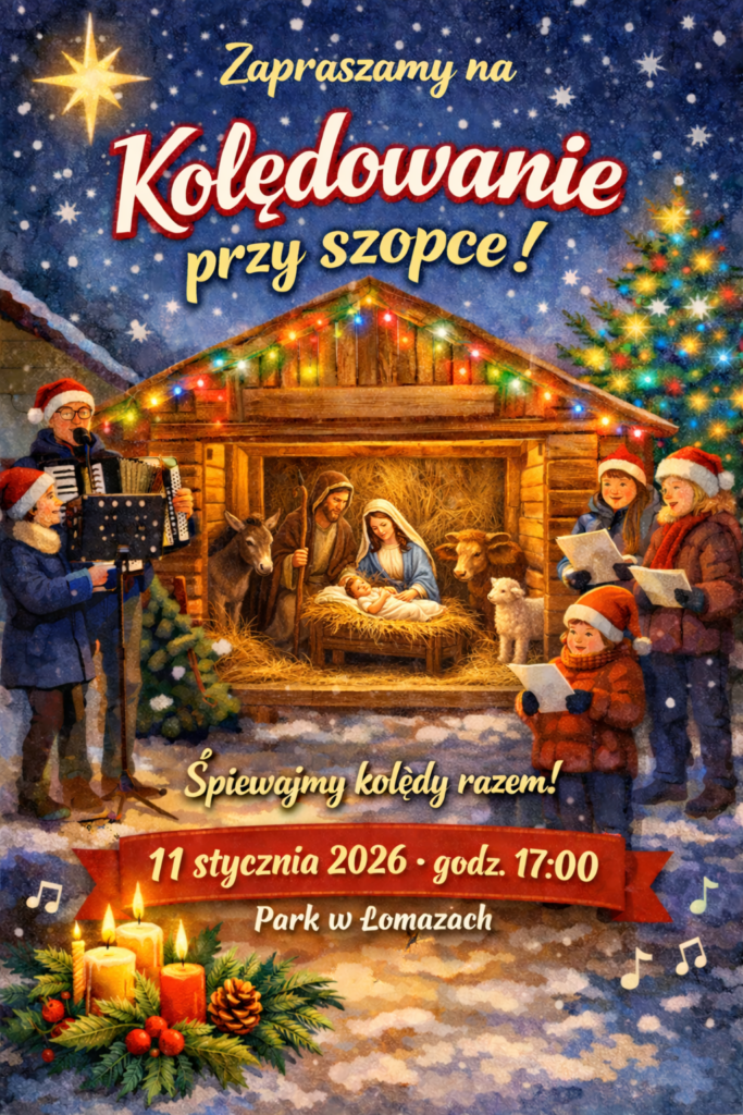 Kolędowanie przy szopce w Łomazach